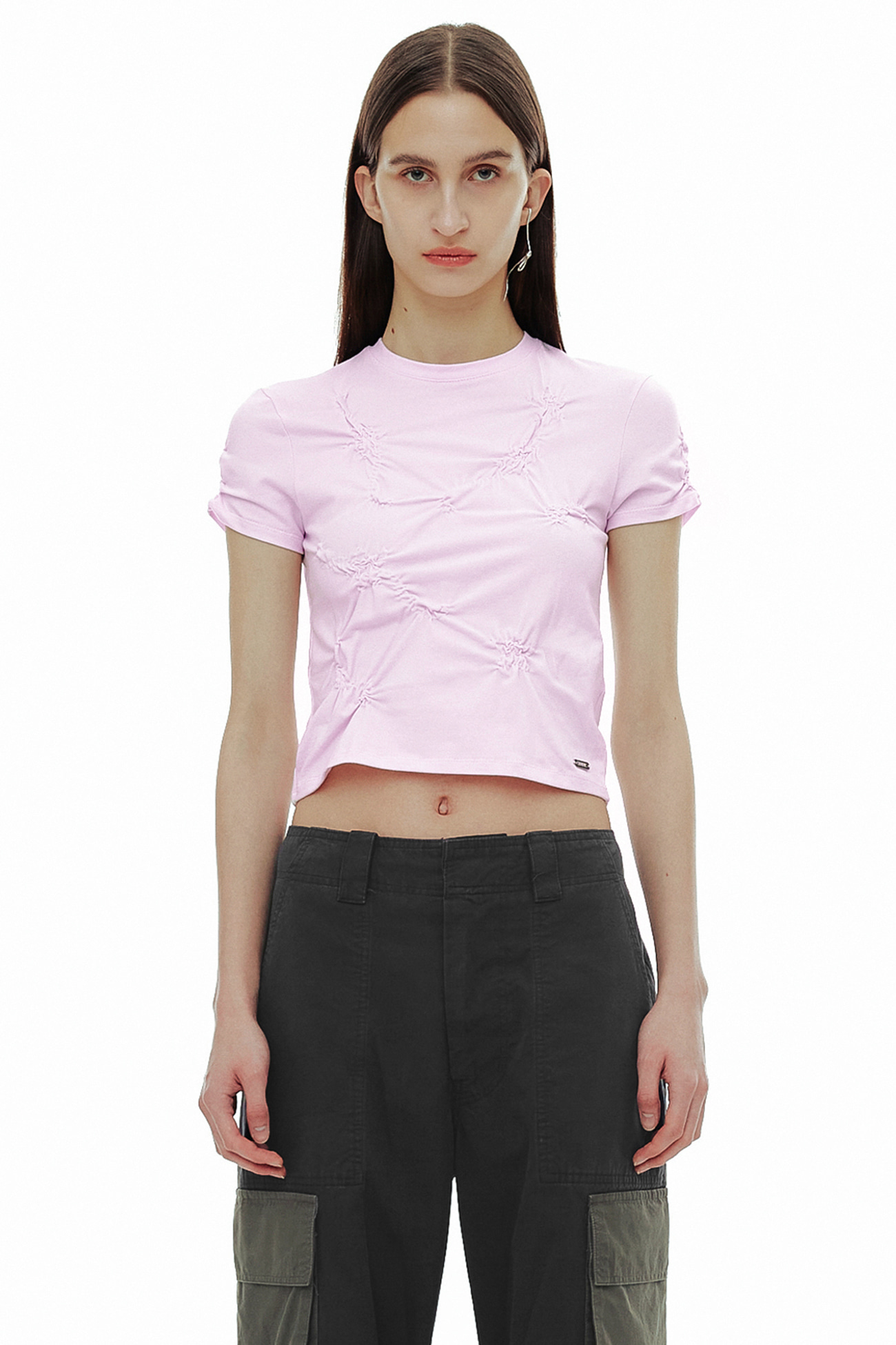 FLOWER TWISTED HALF TOP / PINK, 세릭