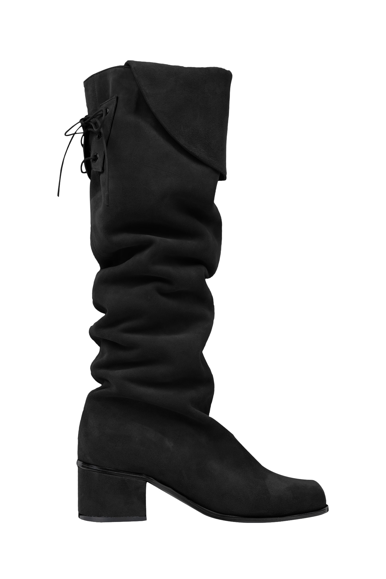 SUEDE FOLD LONG BOOTS / BLACK, 세릭