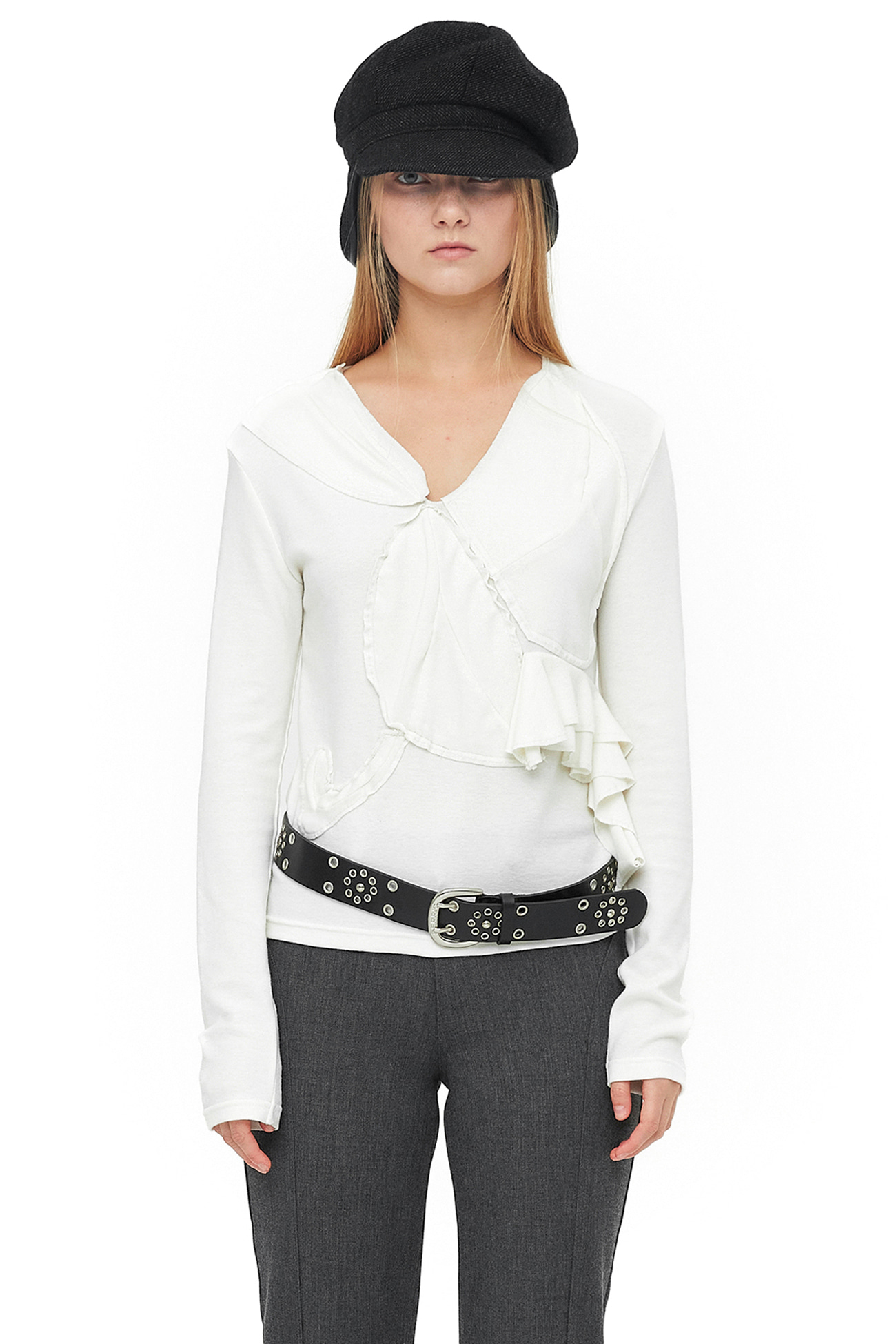 MUSIC NOTE FRILL TOP / IVORY, 세릭